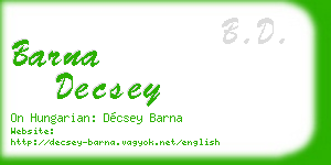barna decsey business card